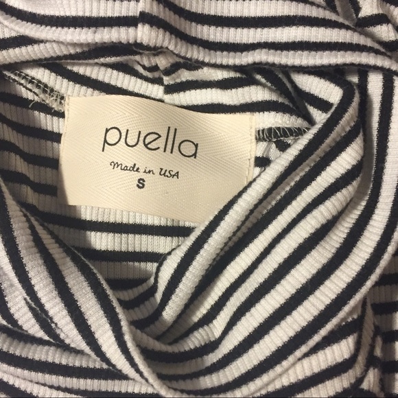 Puella Anthropologie Striped Mock Neck Tank tunic swing top Made in USA S - Picture 7 of 9